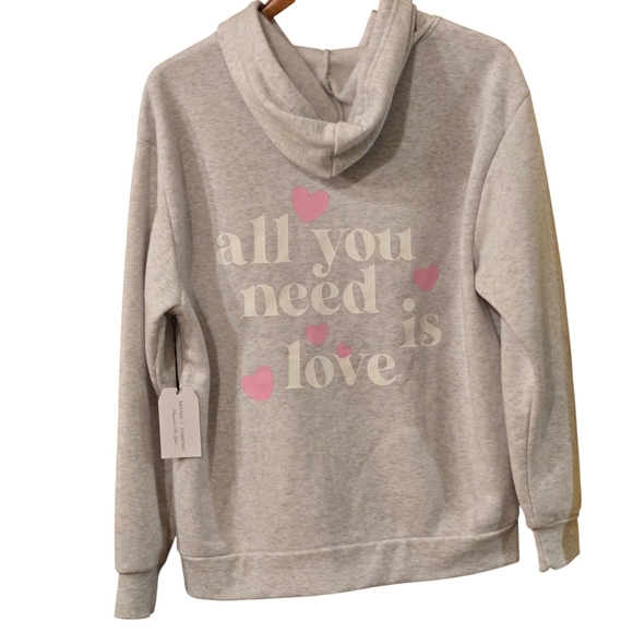 better / together Designed in New York Zip Up Hoodie Women XL Love & Hearts - Picture 2 of 15